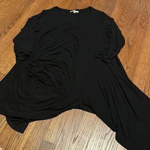 Joan Vass Asymmetrical Top, Black